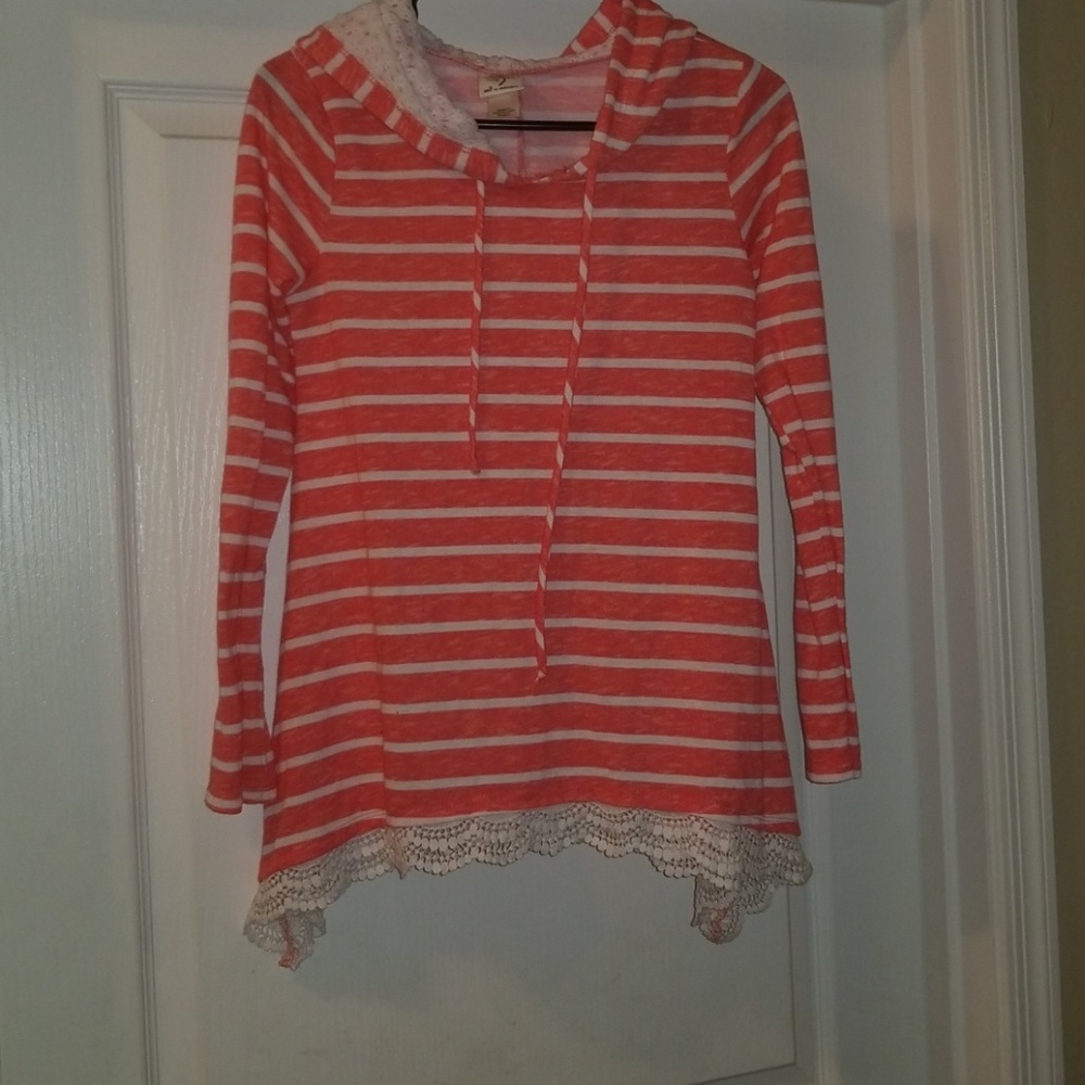 Striped Hooded Sweatershirt